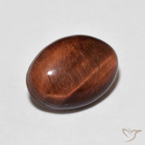 Œil de tigre Medium Dark-Brown naturelle ovale, 5.38 ct, Opaque