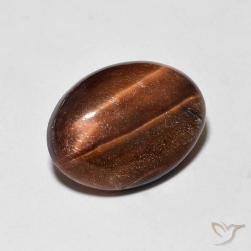Œil de tigre Medium Dark-Brown naturelle ovale, 5.19 ct, Opaque