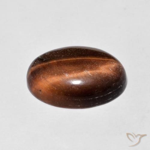 Œil de tigre Medium Dark-Brown naturelle ovale, 5.19 ct, Opaque