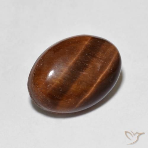 Œil de tigre Medium Dark-Brown naturelle ovale, 5.38 ct, Opaque