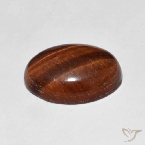 Œil de tigre Medium Dark-Brown naturelle ovale, 5.38 ct, Opaque
