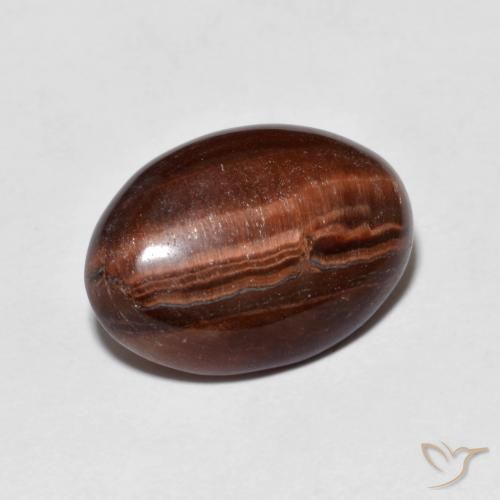 Œil de tigre Marron chaud naturelle ovale, 4.59 ct, Opaque