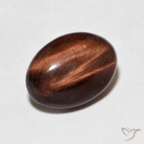 Œil de tigre Marron chaud naturelle ovale, 5.18 ct, Opaque