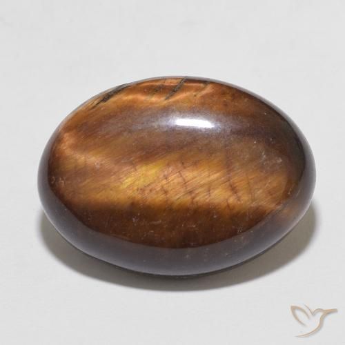 10.95ct Naturel Marron chaud Œil de tigre, ovale, Opaque
