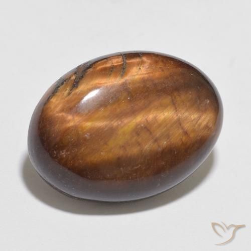 Œil de tigre Marron chaud naturelle ovale, 10.95 ct, Opaque