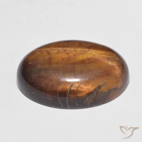 Œil de tigre Marron chaud naturelle ovale, 10.95 ct, Opaque