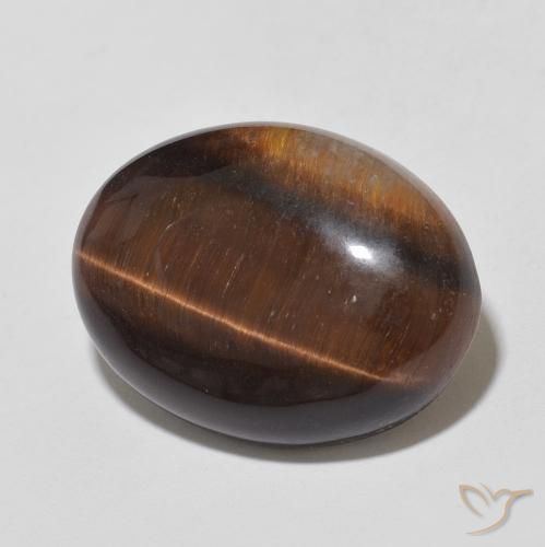 Œil de tigre Brun rougeâtre naturelle ovale, 9.86 ct, Opaque