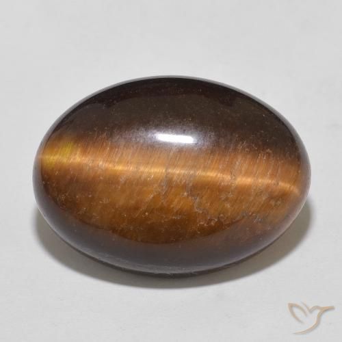 11.10ct Naturel Brun moyen Œil de tigre, ovale, Opaque