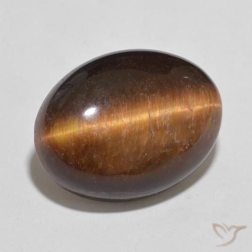 Œil de tigre Brun moyen naturelle ovale, 11.10 ct, Opaque