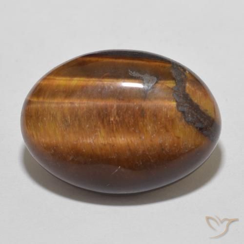 11.39ct Naturel Marron chaud Œil de tigre, ovale, Opaque