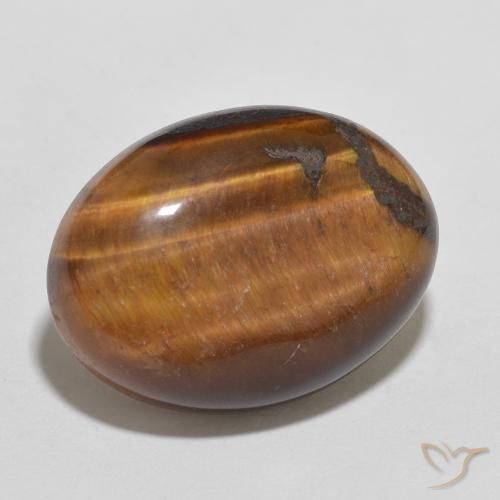 Œil de tigre Marron chaud naturelle ovale, 11.39 ct, Opaque