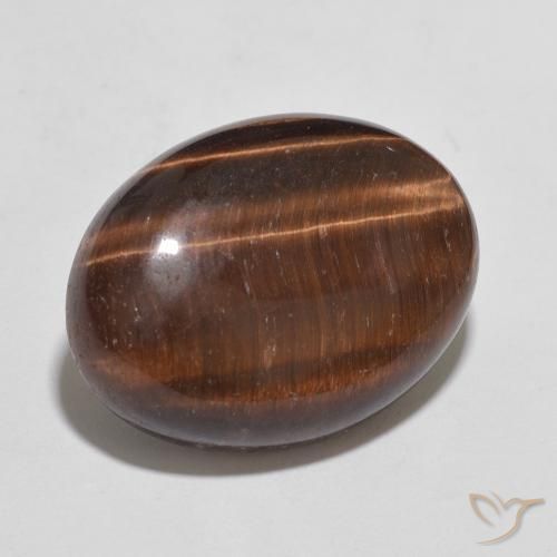 Œil de tigre Marron chaud naturelle ovale, 10.52 ct, Opaque