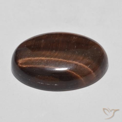 Œil de tigre Marron chaud naturelle ovale, 10.52 ct, Opaque