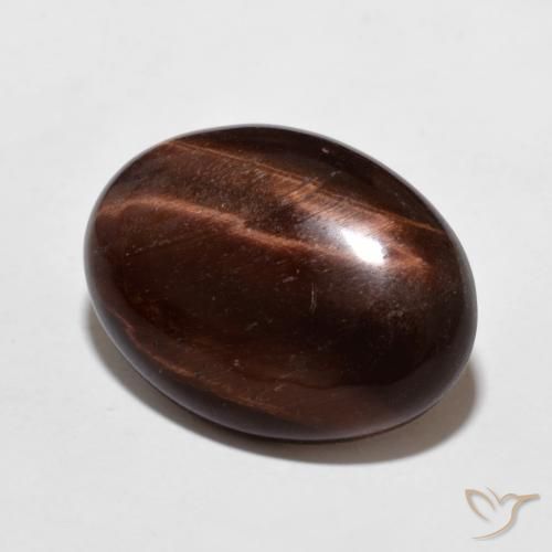 Œil de tigre Brun rougeâtre naturelle ovale, 9.08 ct, Opaque