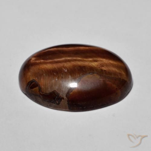Œil de tigre Marron chaud naturelle ovale, 9.63 ct, Opaque