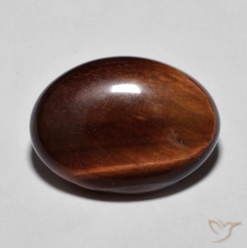 10.42ct Naturel Medium Dark-Brown Œil de tigre, ovale, Opaque