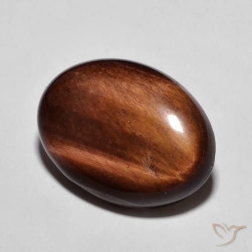 Œil de tigre Medium Dark-Brown naturelle ovale, 10.42 ct, Opaque