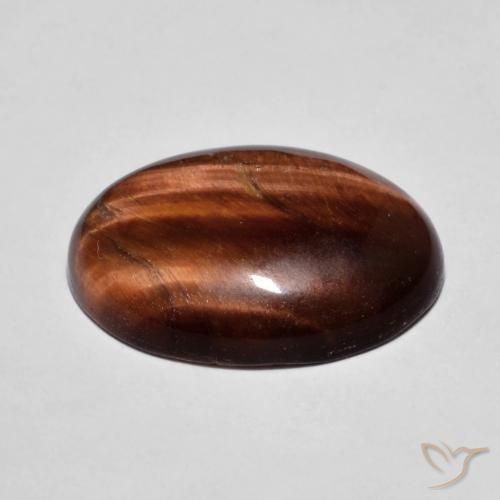 Œil de tigre Brun pain d'épices naturelle ovale, 9.67 ct, Opaque
