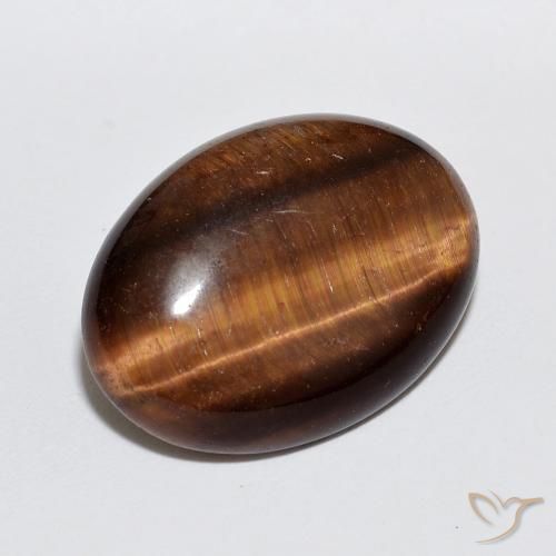 Œil de tigre Brun cannelle profond naturelle ovale, 8.89 ct, Opaque