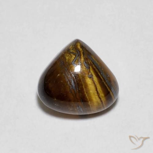 Oeil de Tigre Marron chaud naturelle En forme de poire, 0.87 ct, Opaque