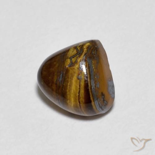 Oeil de Tigre Marron chaud naturelle En forme de poire, 0.87 ct, Opaque
