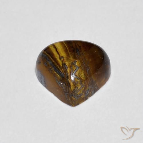 Oeil de Tigre Marron chaud naturelle En forme de poire, 0.87 ct, Opaque