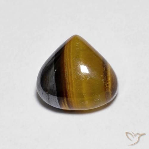 1.00ct Naturel Marron jaunâtre Œil de tigre, En forme de poire, Opaque