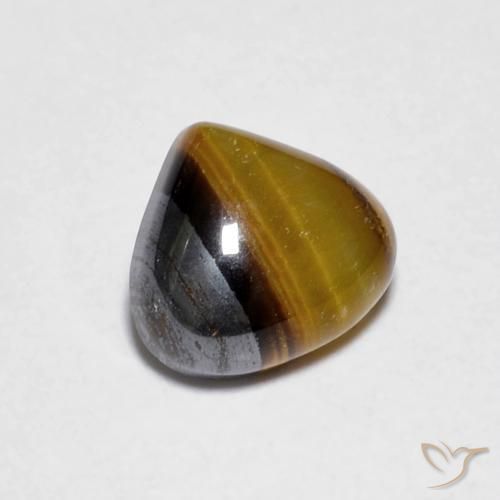 Œil de tigre Marron jaunâtre naturelle En forme de poire, 1.00 ct, Opaque
