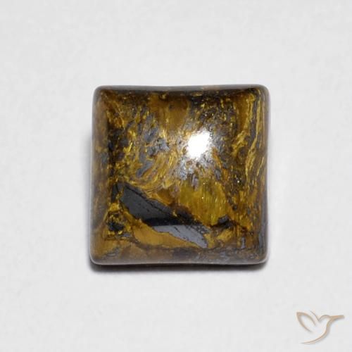 1.46ct Naturel Medium Light-Brown Œil de tigre, Carré, Opaque