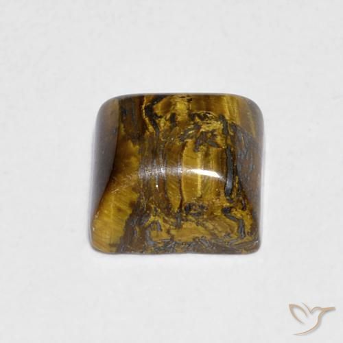 Œil de tigre Medium Light-Brown naturelle Carré, 1.36 ct, Opaque