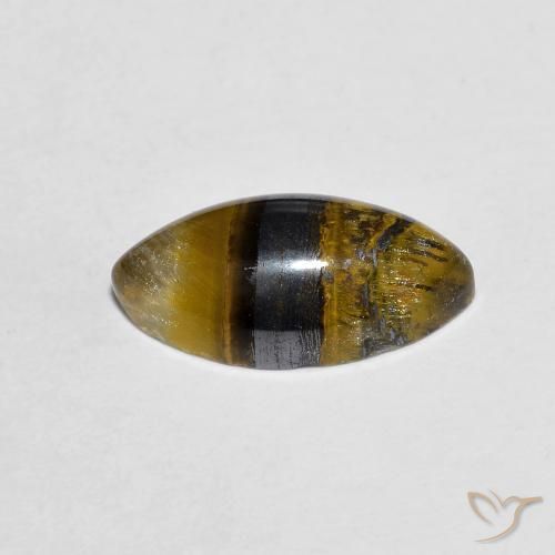 Oeil de Tigre Medium Light-Brown naturelle Marquise, 2.29 ct, Opaque
