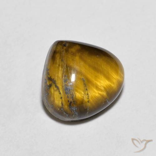 Œil de tigre Marron chaud naturelle En forme de poire, 1.98 ct, Opaque