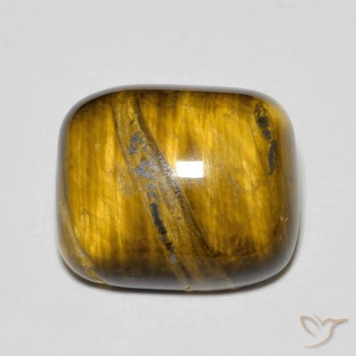8.96ct Naturel Brun doré Œil de tigre, Coussin, Opaque