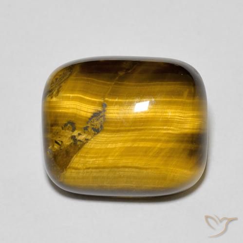 8.86ct Naturel Brun doré Œil de tigre, Coussin, Opaque