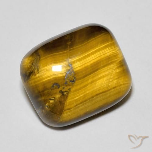 Œil de tigre Brun doré naturelle Coussin, 8.86 ct, Opaque