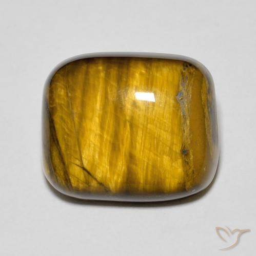 8.50ct Naturel Brun doré Œil de tigre, Coussin, Opaque