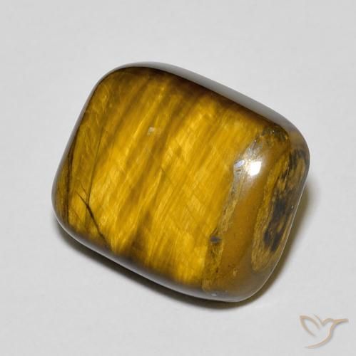 Œil de tigre Brun doré naturelle Coussin, 8.50 ct, Opaque