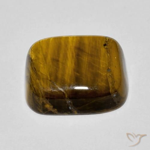 Œil de tigre Brun doré naturelle Coussin, 8.50 ct, Opaque