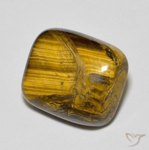 Œil de tigre Marron jaunâtre naturelle Coussin, 9.33 ct, Opaque