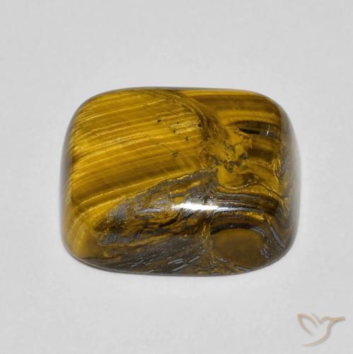 Œil de tigre Marron jaunâtre naturelle Coussin, 9.33 ct, Opaque