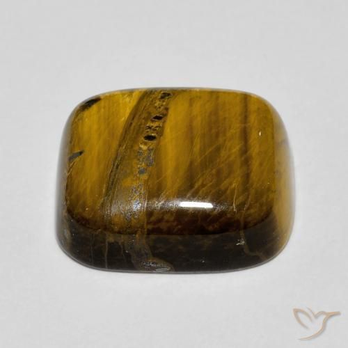 Œil de tigre Marron chaud naturelle Coussin, 9.01 ct, Opaque