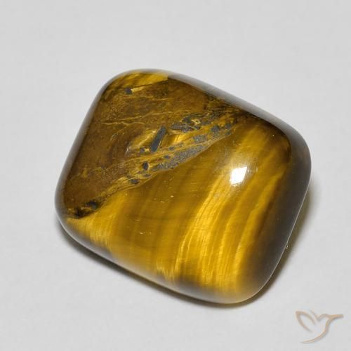 9.28ct Naturel Marron clair Œil de tigre, Coussin, Opaque