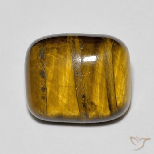 9.15ct Naturel Medium Light-Brown Œil de tigre, Coussin, Opaque