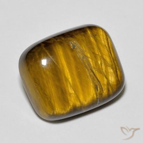 8.72ct Naturel Brun doré Œil de tigre, Coussin, Opaque
