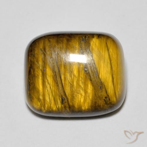 Œil de tigre Marron jaunâtre naturelle Coussin, 8.85 ct, Opaque