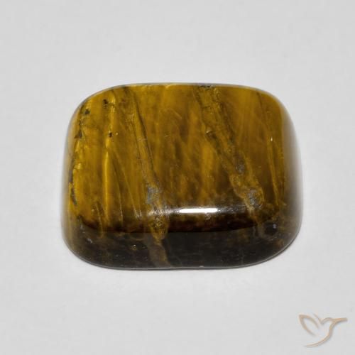 Œil de tigre Marron jaunâtre naturelle Coussin, 8.85 ct, Opaque