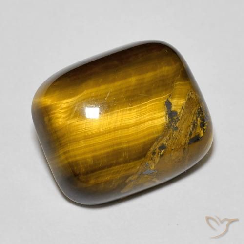 Œil de tigre Brun doré naturelle Coussin, 8.49 ct, Opaque