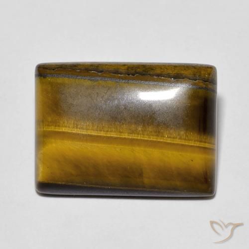 11.70ct Naturel Brun moyen Œil de tigre, Baquette, Opaque