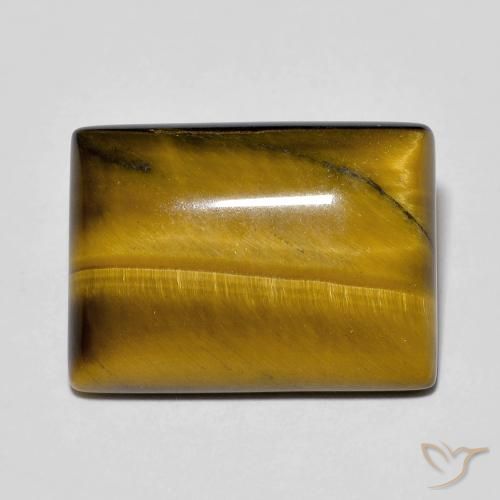 12.55ct Naturel Brun doré Œil de tigre, Baquette, Opaque