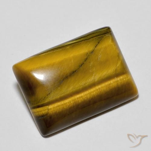 11.93ct Naturel Brun moyen Œil de tigre, Baquette, Opaque